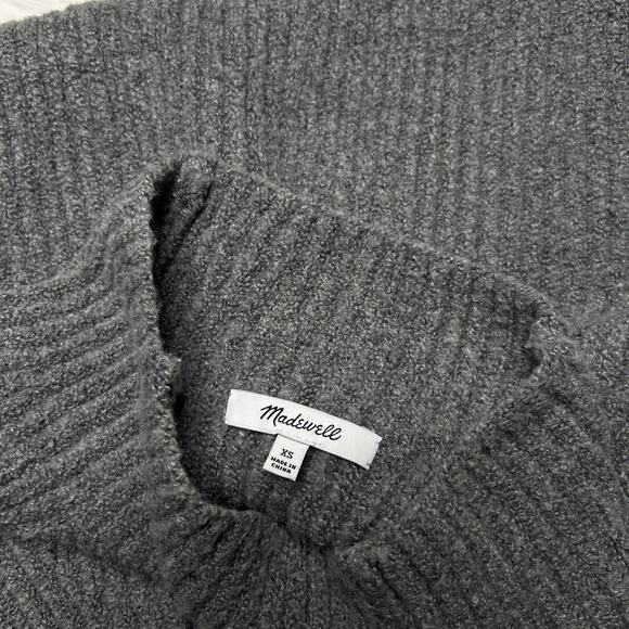 MADEWELL Sweater Womens Size XS Ribbed Knit Northfield Mockneck Winter Wool Soft - Picture 7 of 8